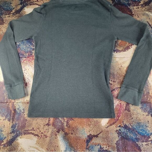 Arizona Jean Co Men's Shirt Small Green Long Sleeve Thermal Crew Neck Waffle - Picture 8 of 13